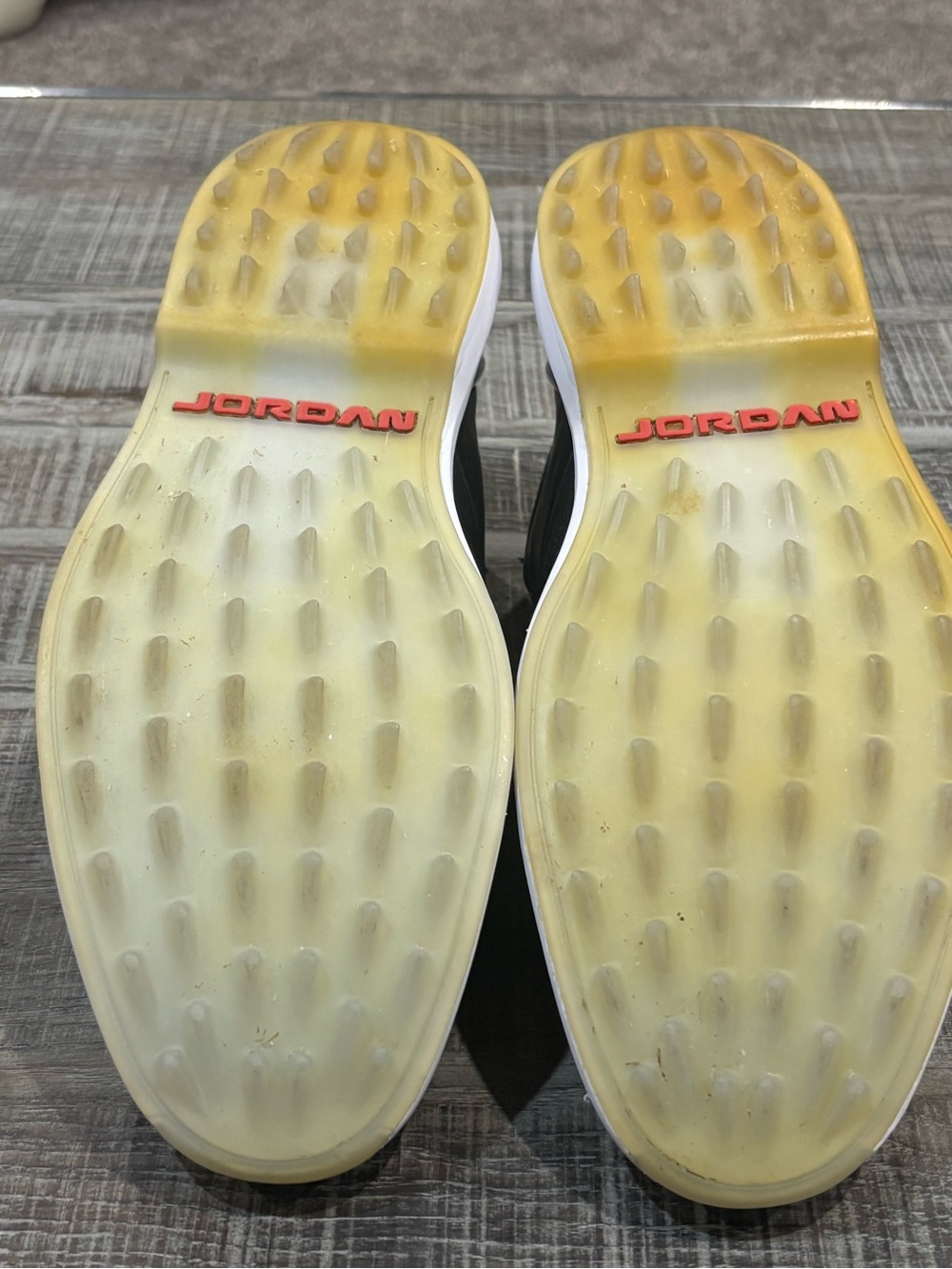 JORDAN ADG 4 Men's Cement Black and Red Tour Edition Soft Spike Golf Shoes!! - Picture 9 of 9